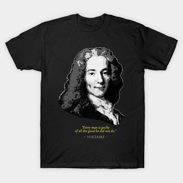 Voltaire Quote T-Shirt by Nerd_art